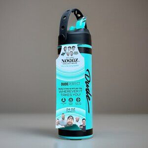 NWT‎ Dude Perfect 24oz Water Bottle Teal w Handle & Leakproof Lid Missing Charms